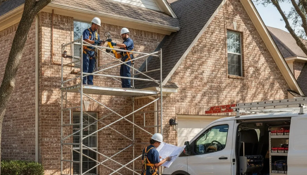 Plumber repairing a pipe in Allen, TX for plumbersallentx-new.com area service page
