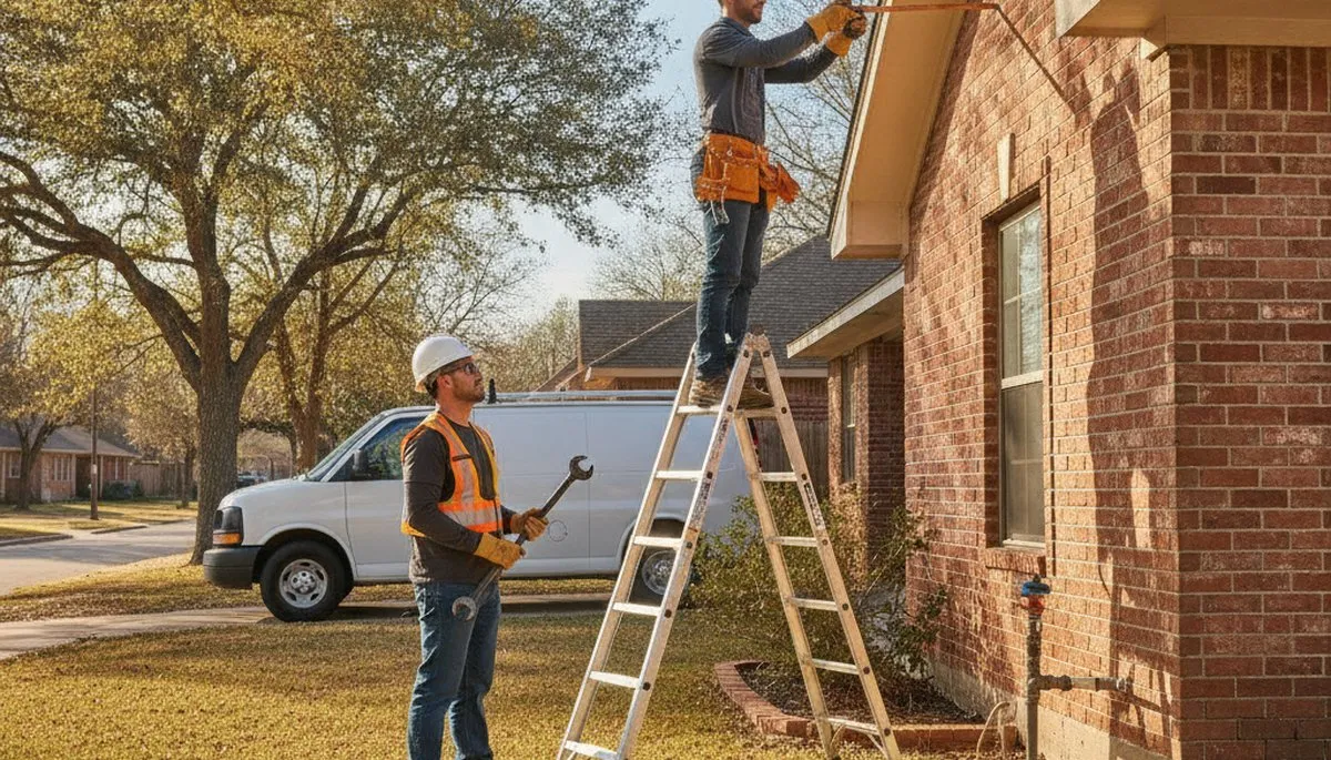 Plumber repairing pipes in Allen, TX for reliable plumbing service